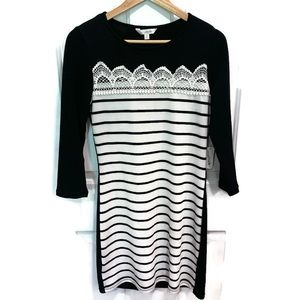 Charming Charlie black & white striped dress Small NWT